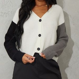Pretty Little Thing | Cardigan | Black/White/Gray | Size 12